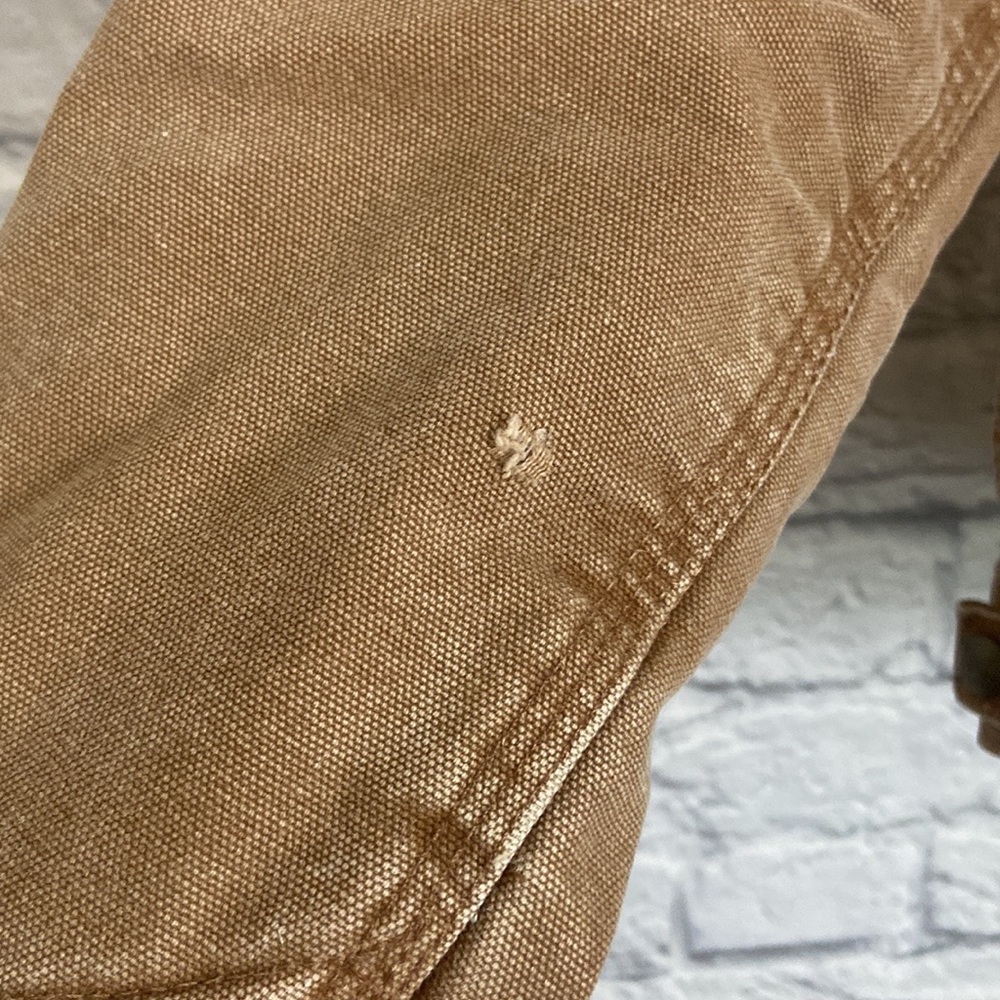 Boy's Vintage Carhartt Brown Canvas Zip Up Fleece Lined Jacket size Medium 8 - Picture 6 of 15